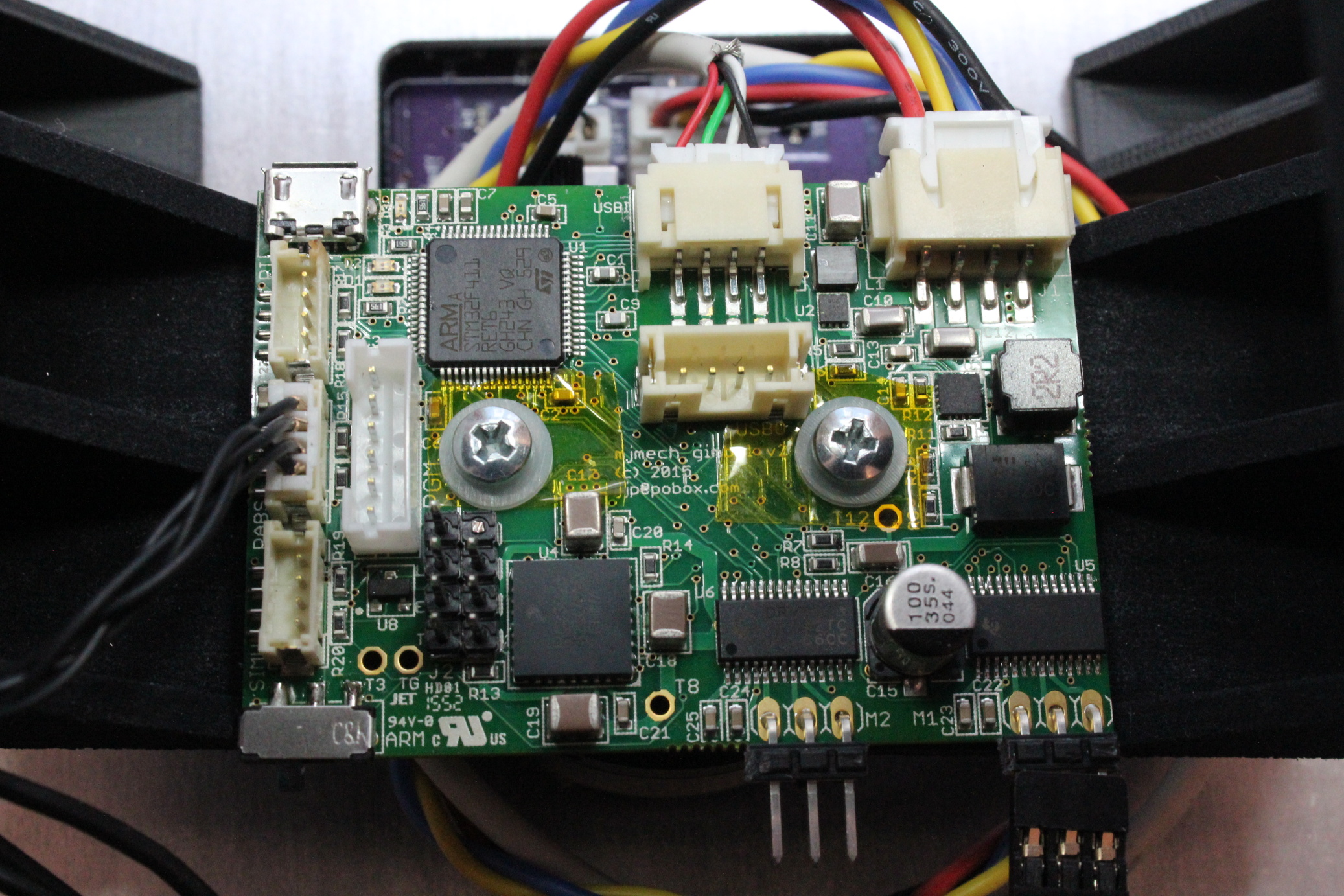 Completed primary gimbal control board (r2) , Assembled by MacroFab